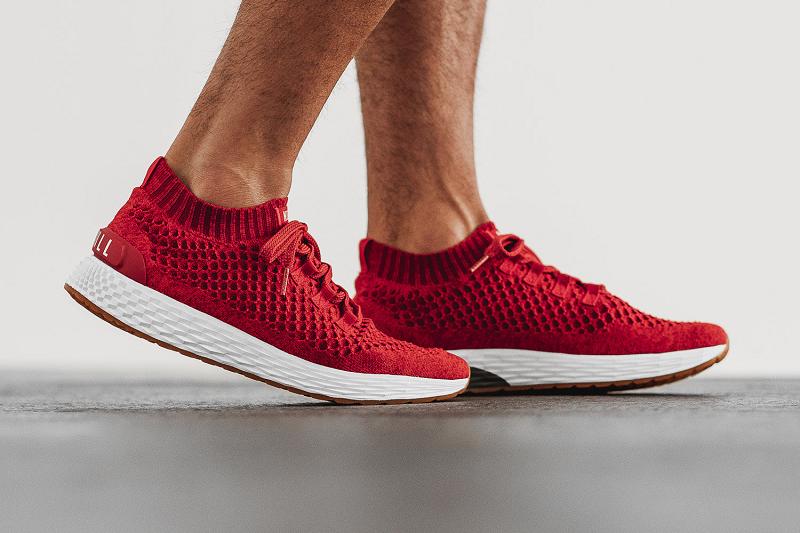 Red Nobull Alert Knit Runner Men's Running Shoes | CA G1127S